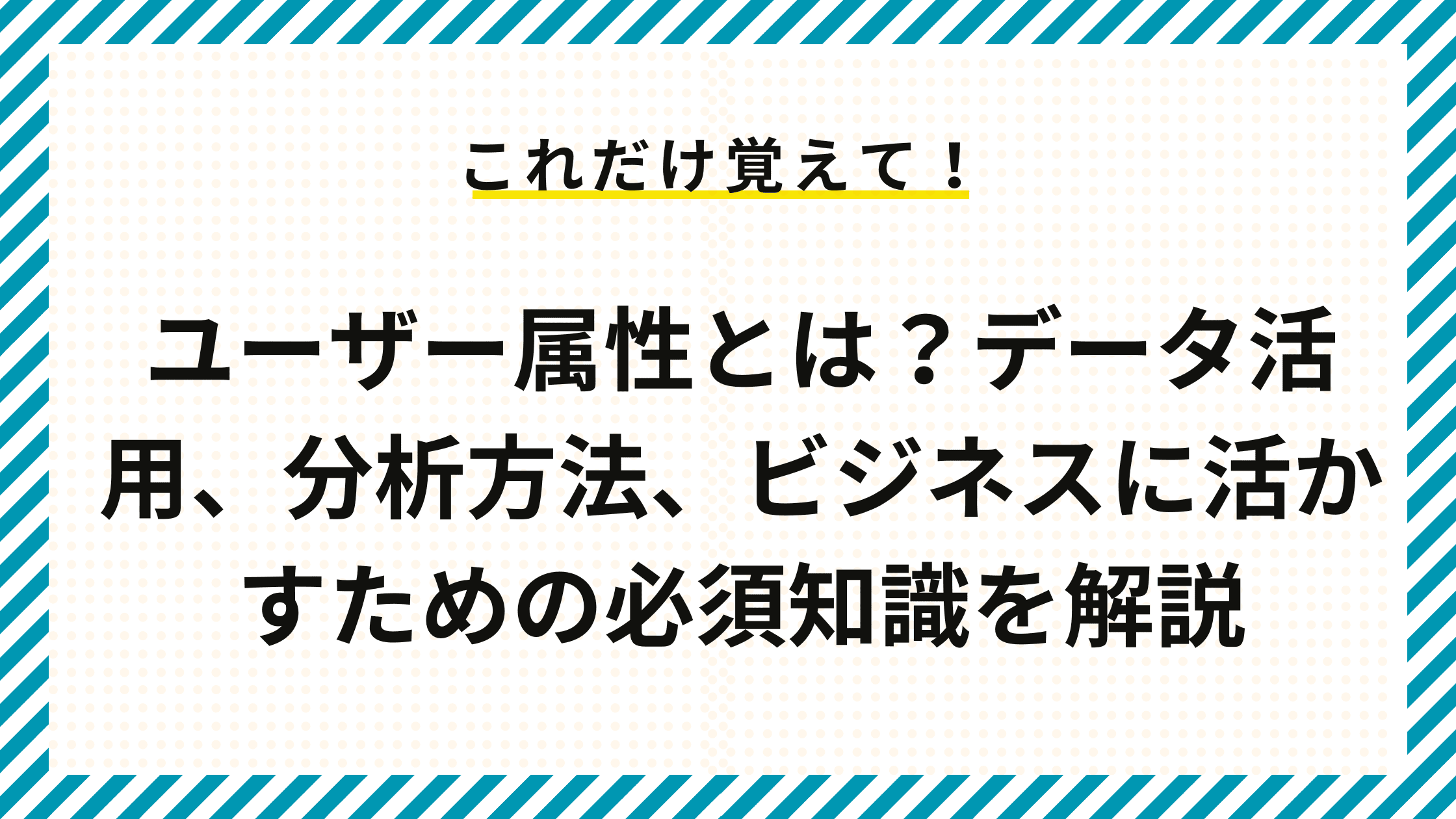 ユーザー属性とは？データ活用、分析方法、ビジネスに活かすための必須知識を解説 – IRORI by Cominka